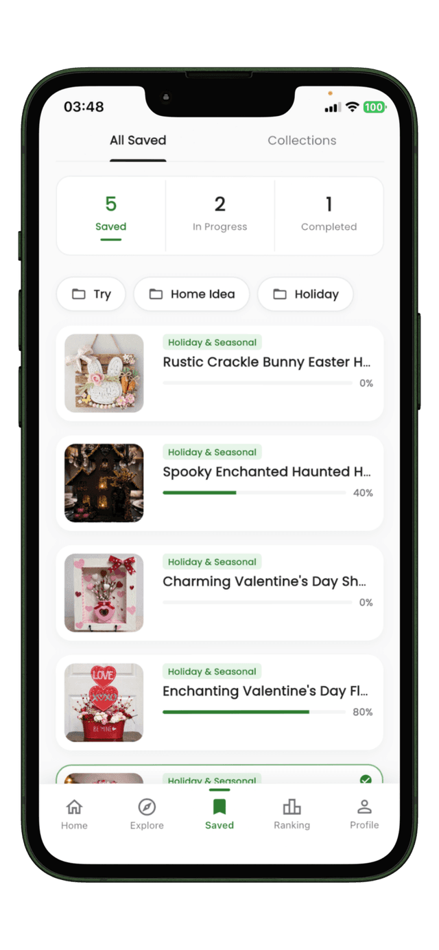 Craftino Saved Screen